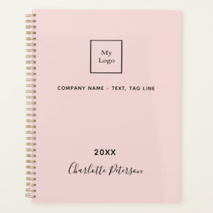Agenda Logotipo comercial, cor-de-rosa elegante monograma