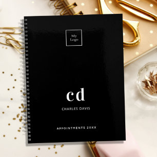 Agenda Logotipo comercial das iniciais do monograma branc