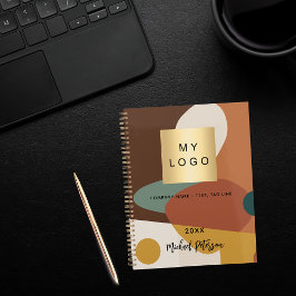 Agenda Logotipo comercial do padrão retrô laranja castanh