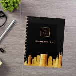 Agenda Logotipo comercial do Skyline Nashville Gold<br><div class="desc">Um fundo negro,  com um falso horizonte de ouro Nashville como decoração. Modelo para o logotipo da sua empresa e seu nome ou texto. Ouro,  Perfeito para agentes imobiliários!</div>