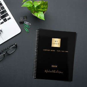 Agenda Logotipo comercial: nome dourado preto elegante 20