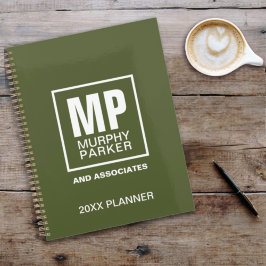 Agenda Logotipo Comercial Simples de Monograma Verde Oleí