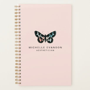 Agenda Logotipo da borboleta cor-de-água rosa bonito