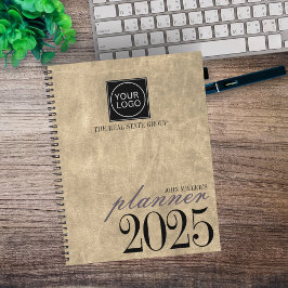 Agenda Logotipo da empresa Beige Custom Business Organize