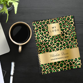 Agenda Logotipo da empresa Emerald Green Gold Leopard 202