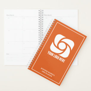 Agenda Logotipo da Empresa Laranja Negócios Personalizado