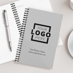 Agenda Logotipo da empresa personalizado Cinza de Promoci