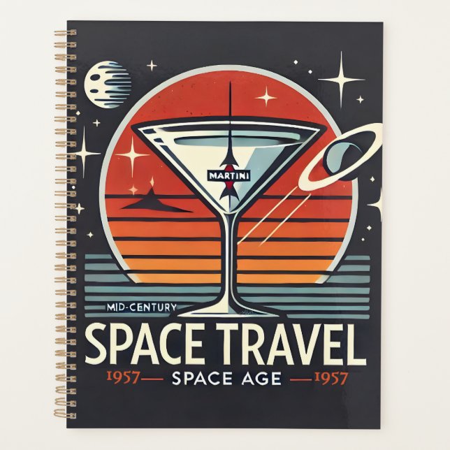 Agenda Logotipo da Era Espacial Martini Viagem 1957 (Frente)