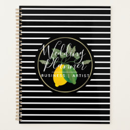 Agenda Logotipo de água-forte em aquarela de limão lima m