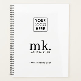 Agenda Logotipo de empresa White Black Modern Monogramas 