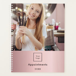 Agenda Logotipo de foto comercial blush rosa maquiador 20