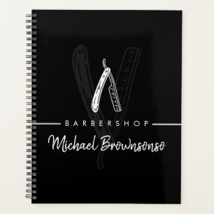 Agenda Logotipo de Linha de Arte Preto e Branco Navalha B
