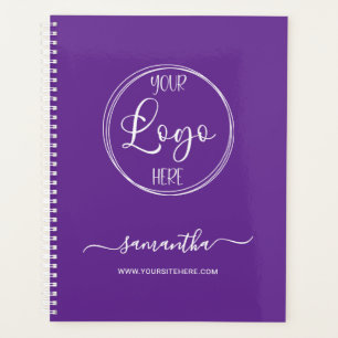 Agenda Logotipo de negócios real personalizado, roxo e br