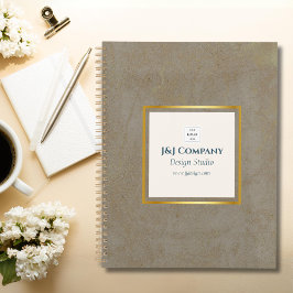 Agenda Logotipo de Textura Dourada Trendente Comercial