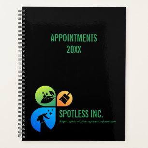Agenda Logotipo do Black Modern Trendy Clearing Services