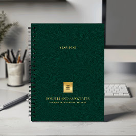 Agenda Logotipo e nome profissional de business verde e m