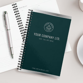 Agenda Logotipo Elegante Emerald Green Silver