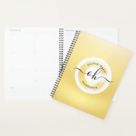 Agenda Logotipo Elegante Minimalista Dourado Personalizad