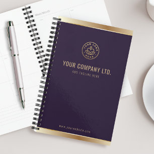 Agenda Logotipo Elegante Roxo Dourado