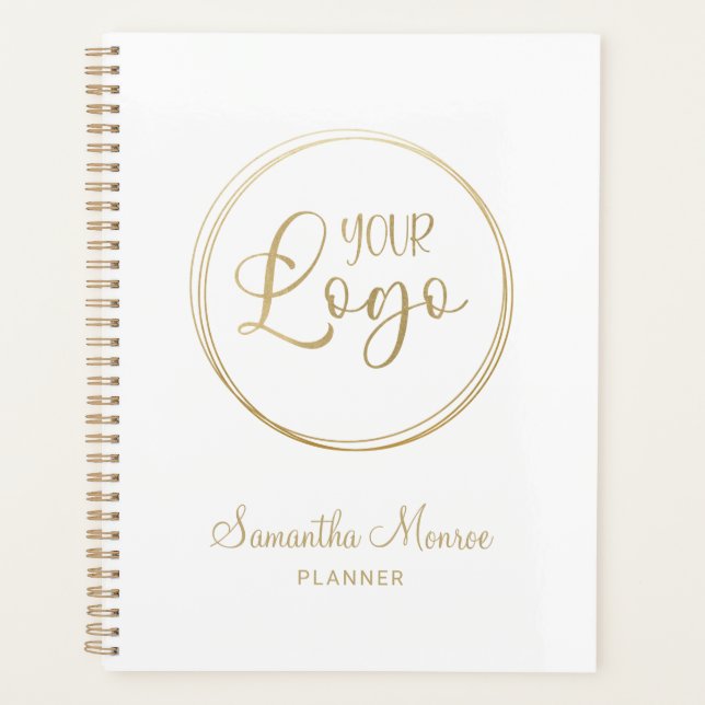 Agenda Logotipo Empresarial Personalizado em Script Doura (Frente)