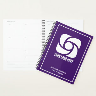 Agenda Logotipo Empresarial Roxo Personalizado 2027 Empre