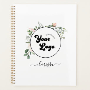 Agenda Logotipo Floral Personalizado Empresa Comercial e 