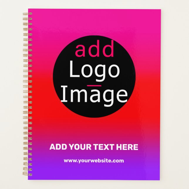 Agenda Logotipo gráfico comercial personalizável Magenta  (Frente)