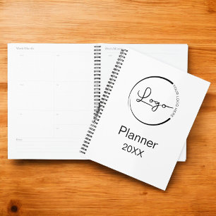 Agenda Logotipo minimalista preto branco moderno