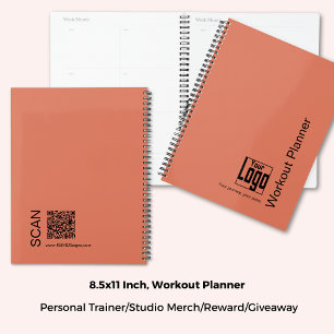 Agenda Logotipo Mínimo Laranja Preto Lema Treino Fitness
