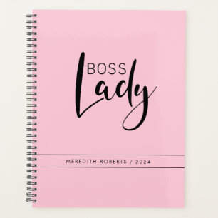 Agenda Logotipo Personalizado de Dama do Chefe Rosa Paste