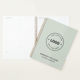 Agenda Logotipo Personalizado Empresa Corporativo QR Verd