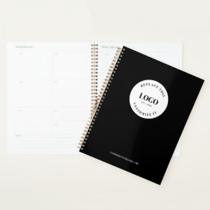 Agenda Logotipo Personalizado Minimalista Preto Branco Ma