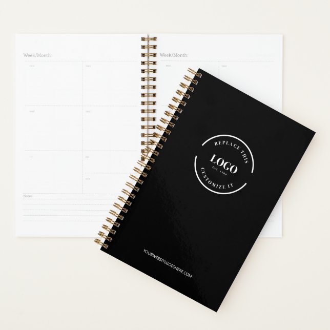 Agenda Logotipo personalizado minimalista simples preto (Exibição)