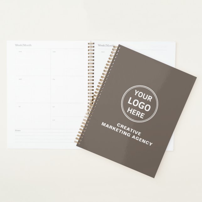 Agenda Logotipo Personalizado Moderno Bege Negócios (Exibição)