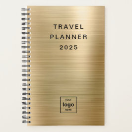 Agenda Logotipo Personalizado Monograma Dourado Viagem