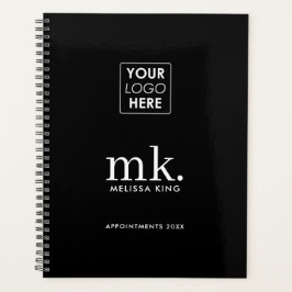 Agenda Logotipo preto Branco Moderno Iniciais do Monogram