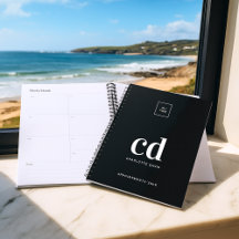 Logotipo preto das iniciais do monograma branco 20