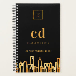Agenda Logotipo preto do skyline da cidade