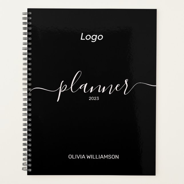 Agenda Logotipo profissional preto (Frente)