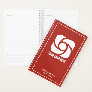 Agenda Logotipo Vermelho da Empresa Personalizado Negócio