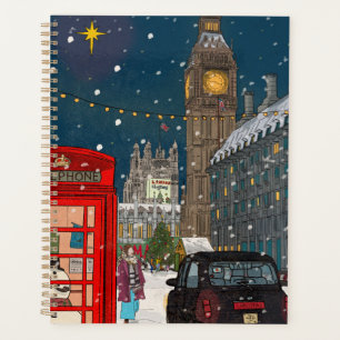 Agenda Londres Noite de Natal Cityscape com inspiração re