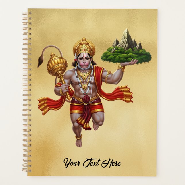 Agenda Lord Hanuman Voando Levantando Montanha (Frente)