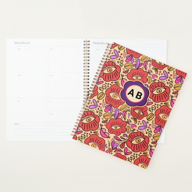 Agenda Lucky Eye Floral Pattern (Exibição)