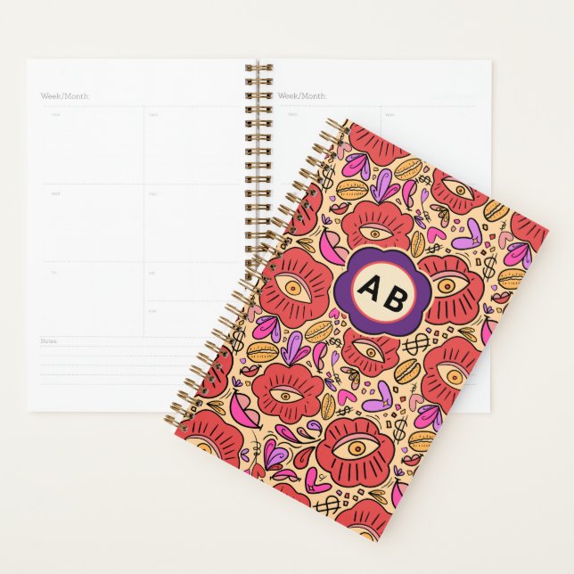 Agenda Lucky Eye Floral Pattern (Exibição)