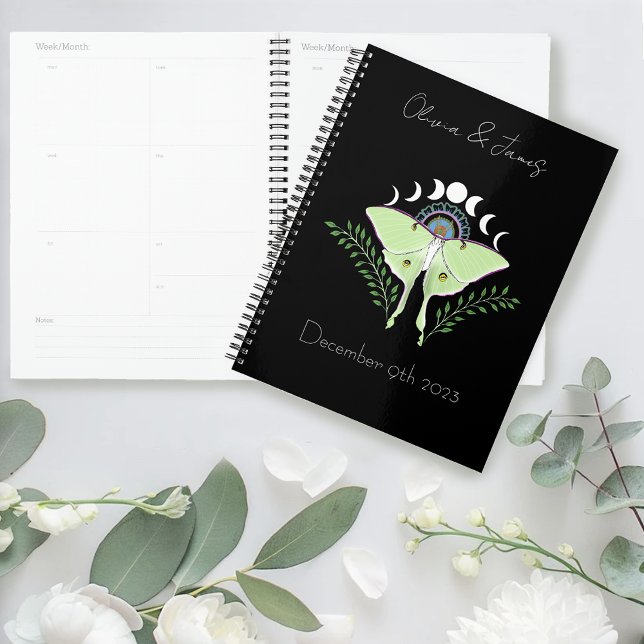 Agenda Luna Moth Moon Fases do Casamento (Criador carregado)