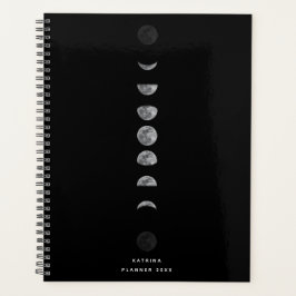 Agenda Lunar Moon Fases Celestial Nome Personalizado