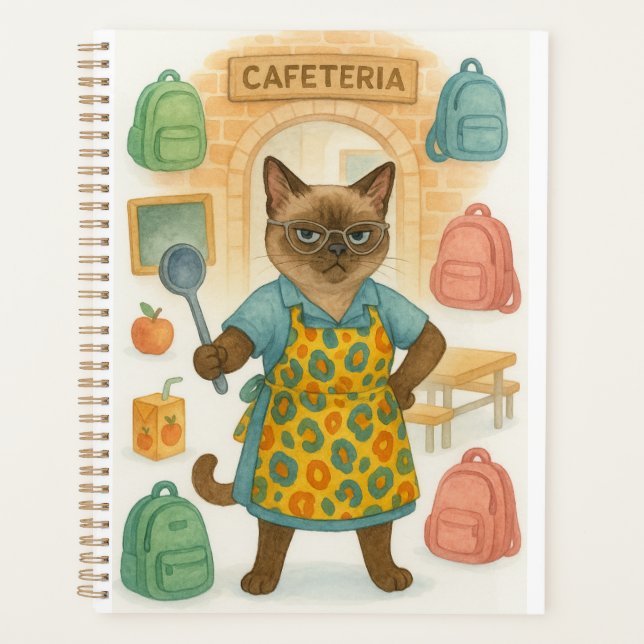 Agenda Lunch Lady serving food in school  (Frente)