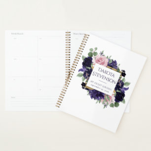 Agenda Lush Blossoms   Púrpura e rosa Rosa Floral Persona