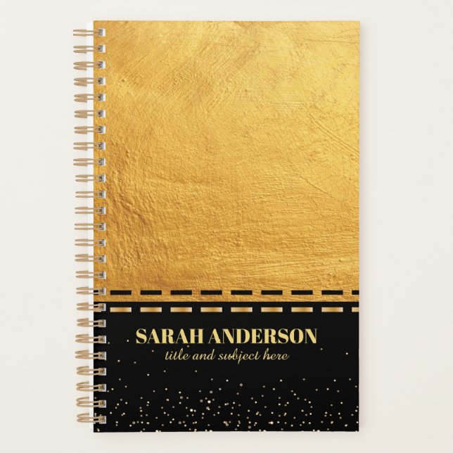Agenda Luxo negro e Dourado (Frente)