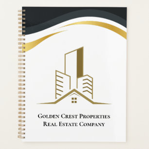 Agenda Luxo White e Dourado Imóveis Personalizados